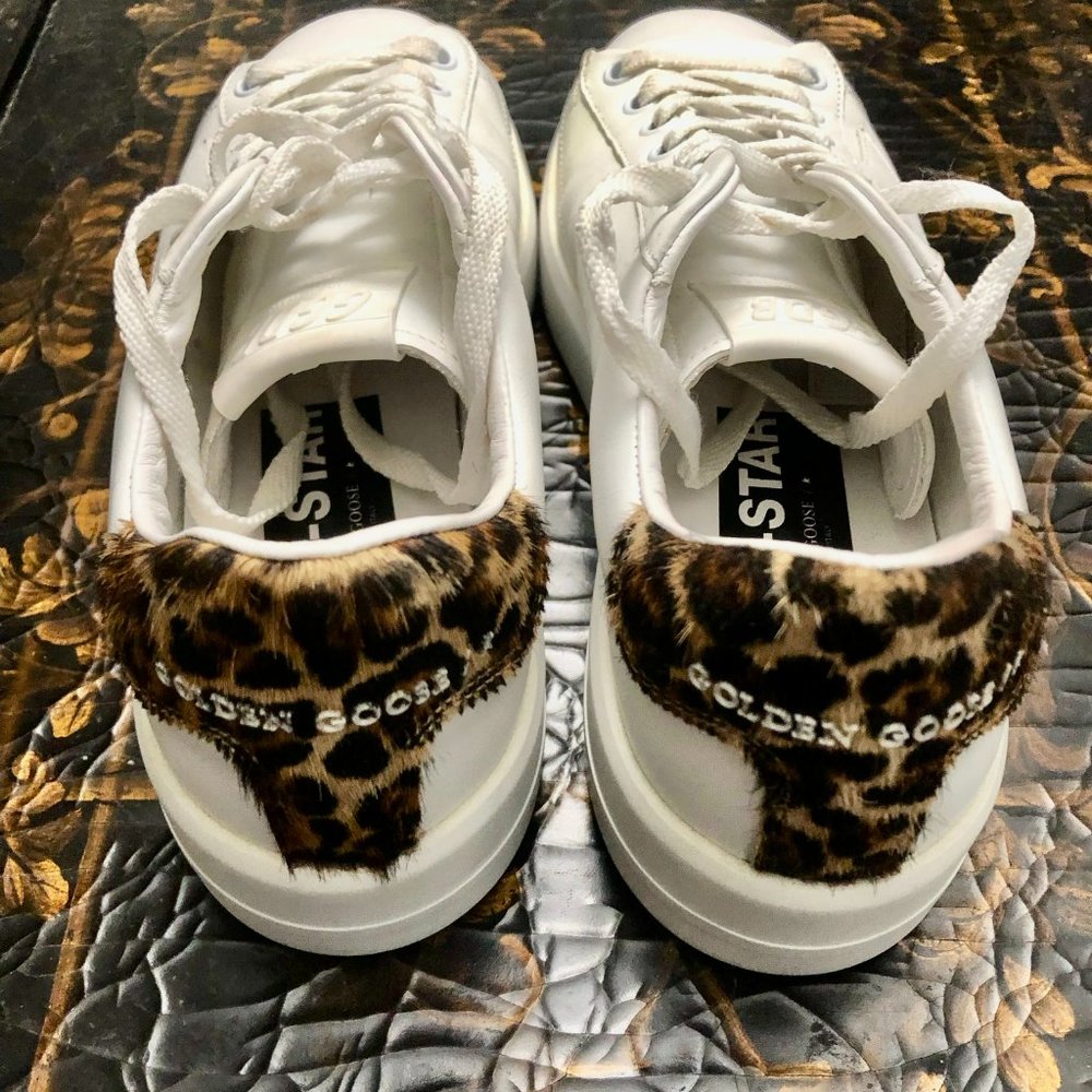 Women’s Purestar Golden Goose sneakers with leopard-print heel tab
